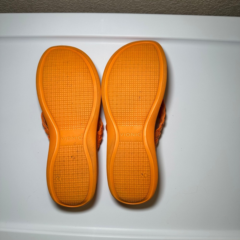 Vionic‎ Womens 11 Kenji Toe-Post Platform Wedge Sandal Orthotic Comfort Marigold - Picture 6 of 7